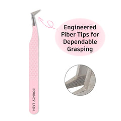 TL-01 Light Pink Fiber Tweezers For Eyelash Extension