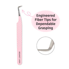 TL-02 Light Pink Fiber Tweezers For Eyelash Extension