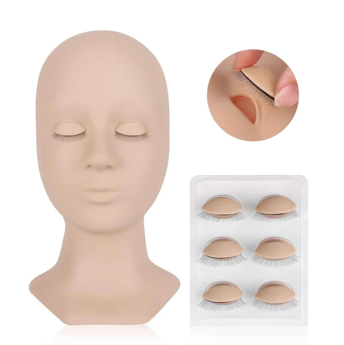 BouncyLash Premium Silicone Mannequin Head – Realistic Lash Training Partner