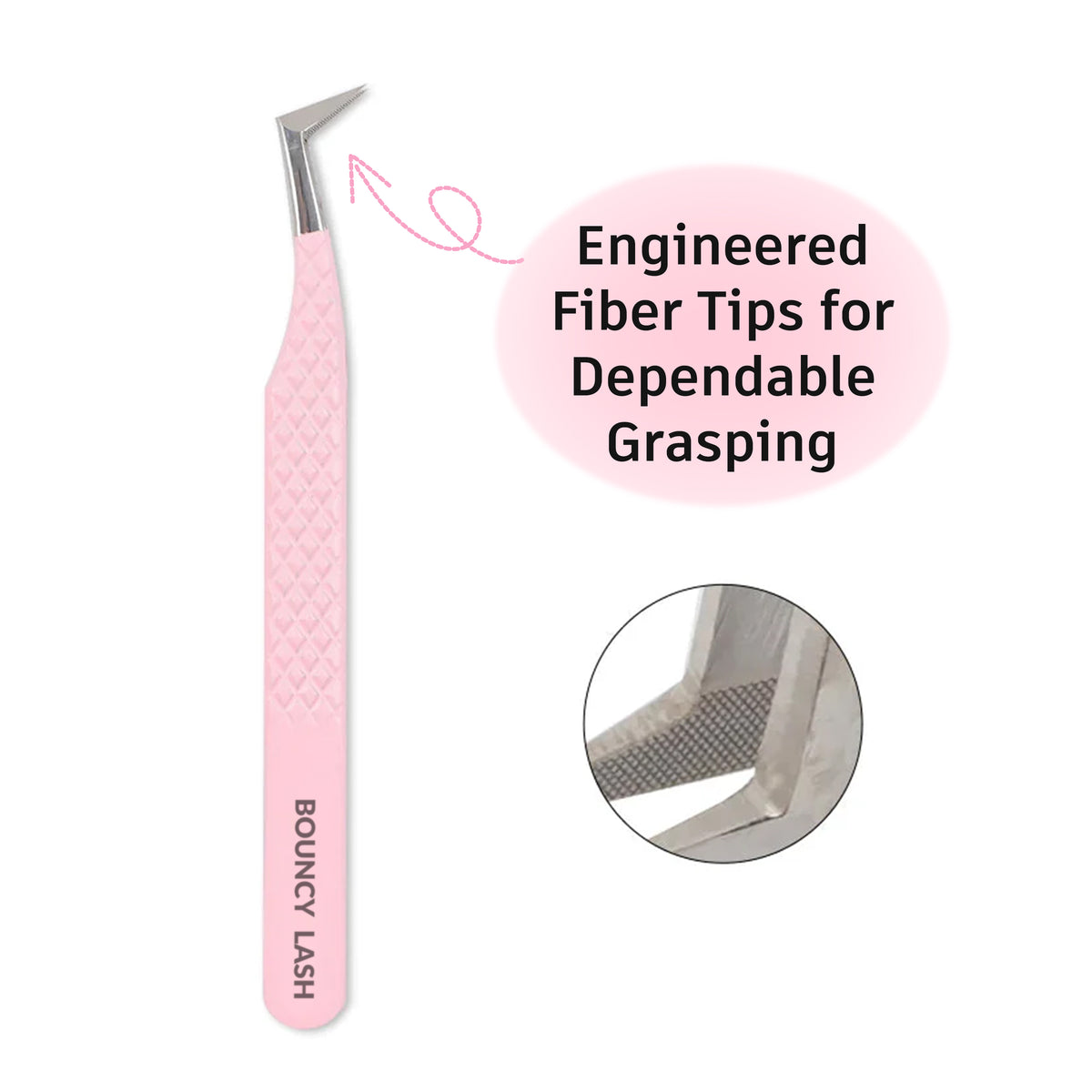 TL-01 Light Pink Fiber Tweezers For Eyelash Extension