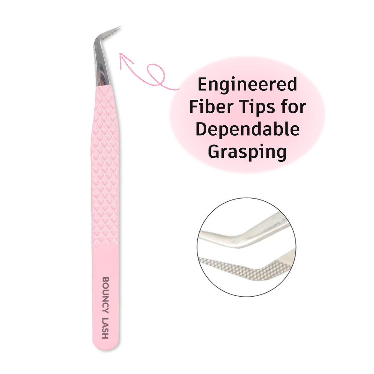 TL-03 Light Pink Fiber Tweezers For Eyelash Extension