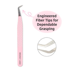 TL-03 Light Pink Fiber Tweezers For Eyelash Extension